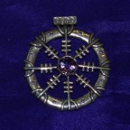 Large Wheel With Large Amethyst Silver Pendant